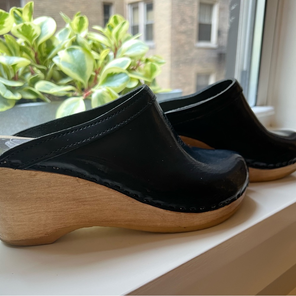 Blue Patent Leather No. 6 Clogs